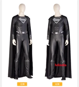 Disfraz de Superman Disfraz Traje Negro Clark Kent Liga de la Justicia Halloween Mono - Imagen 1 de 21