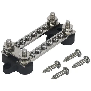 Buss Bar Electrical Terminal 12 volt 2 X 6 way dual 100 amp 4 stud Heavy Duty - Picture 1 of 3