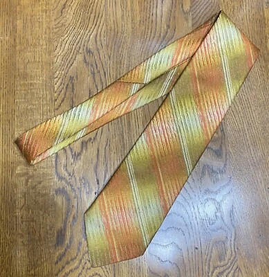 Corbata Funky Vintage Wembley Años 70 Naranja y Verde Foto 1 de 2