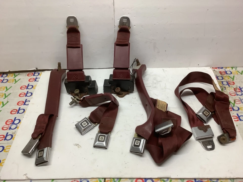1987 CADILLAC Deville SEDAN 4 DOOR Seat Belt ASSEMBLIES BURGANDY OEM 87’ only - Image 1 of 4