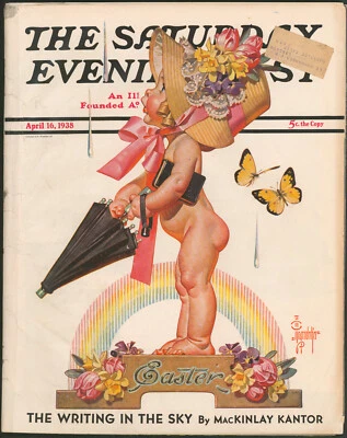 Saturday Evening Post Magazine April 16 1938 Easter Baby~ JC Leyendecker - Image 1 of 4