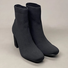 MIA Erika Fly Knit Booties Dress Boots Black 2” Heel Sz 7.5 GS7553115Y (New)
