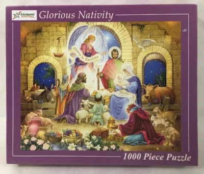 Vermont Christmas Glorious Nativity 1000 Piece Jigsaw Puzzle Manger Family Fun - Image 1 of 2