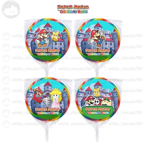 24 Etichette Adesive Paper Mario Origami King Gioco 1,67" per Borsa Fornitura Bomboniere Festa - Foto 1 di 3