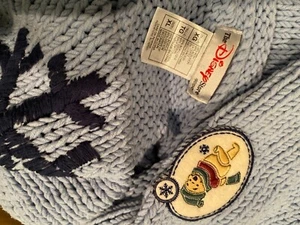 Vintage Disney Winnie the POOH Chunky Light Blue SNOWFLAKE Sweater Womens XL - Picture 1 of 6