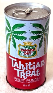 1970’s Canada Dry-Palm🌴Trees-Tahitian Treat-Fruit 🥊 -12 oz-Steel Soda-Pop Can - Picture 1 of 6