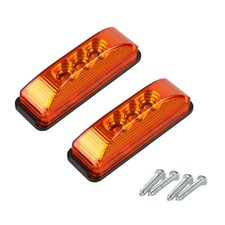 2x Amber 3-LED Side Marker Lights Truck Trailer Clearance Light Waterproof Lamps