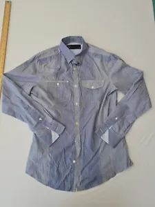 Mens Casual Shirt Next Size S Long Sleeve Button Front Blue Mix 28202 - Picture 1 of 14