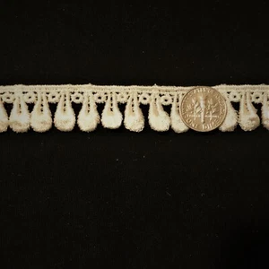 Tear Drop Venice Lace Trim Edging Guipure Lace Edging 3/4" Ivory Beige 5 yds E55 - Picture 1 of 2