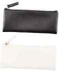  PU Leather Pencil Case Pouch Bag,Small Simple Pencil B-Black+White