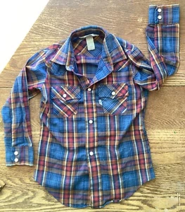 Levi Strauss & Co. Kids Western 4T Cowboy shirt Vintage Snap Button Plaid - Picture 1 of 9