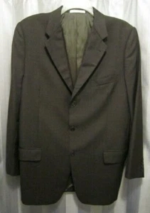 TALLA 43L 37W X 32.5L JOSEPH ABBOUD 3 BTN NEGRO 100s TRAJE DE LANA, PANTALÓN PUÑO PLISADO USADO EN EXCELENTE ESTADO - Imagen 1 de 12