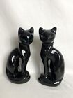Vintage Cat Ornaments Mantle Cat Book Ends Bookends Twin Black Cats 8” VGC