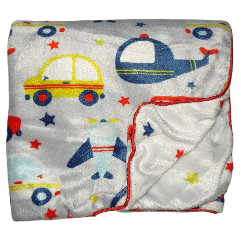 SL Home Fashions Coche Vehículos Estrella Manta Gris RN 119741 Rojo Azul Amarillo Bebé Foto 1 de 4