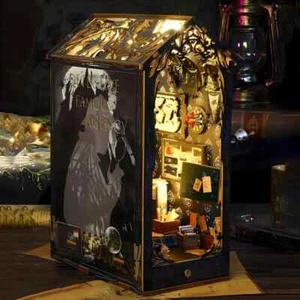 Detective Famous Agency DIY Wooden Book Nook Bookshelf Insert Miniature Dollhous - Picture 1 of 22