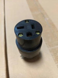 Schwerlast 20A 125V schwarz Gummi Kabel Stecker 2-polig 3-adrig NEMA 5-20R - Bild 1 von 6