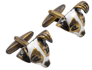3D Jack Parson Russel Rat Terrier Chien Chiot Cadeau Hommes Style Ancien Boutons - Picture 1 of 12