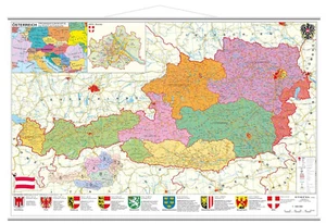 Österreich politisch (2008, Sheet map) 137 x 89 cm Poster AT Karte 1 : 455 000 - Imagen 1 de 1