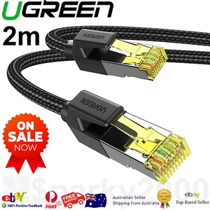 UGREEN Cat 7 Ethernet Cable 2m High Speed Braided Internet Cord Cat7 RJ45 Shield - Picture 1 of 8