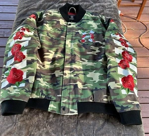 Hudson Outerwear Men’s 3XL Camo Bomber Jacket- Floral Embroidery- EUC - Picture 1 of 13