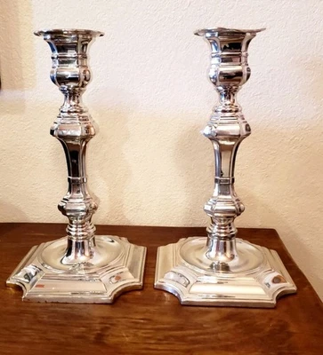 Unmarked Silver Plate Pair Of Taper Candle Sticks 11" - Image 1 of 4