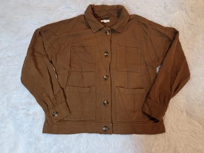 Maurices женщин L теплый коричневый сплетенный хлопок осени куртка повседневный большой - Изображение 1 из 3