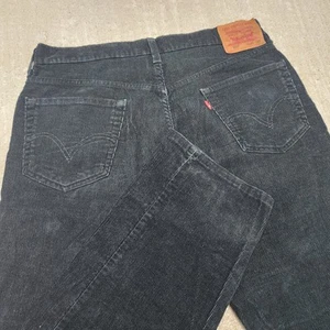 Vintage Levis 505 Jeans Men 34X30 *READ Corduroy Black Pants Pinwale Straight - Picture 1 of 11