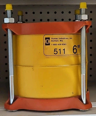 Romac 6" 511 Coupling Length 7.5" x Diameter 6.63" 8R211S0663 *Made In 🇺🇸*