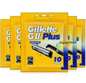 5x Gillette G2 Plus Pack de 10 Hojas Confort de Navaja de Repuesto 100% Genuinas - Imagen 1 de 1