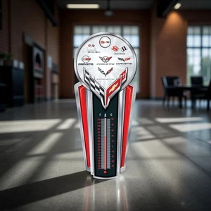 NEU Chevy Chevrolet Corvette Thermometer 17,5x7,5" Garage Mancave Art Retro Neu - Bild 1 von 7