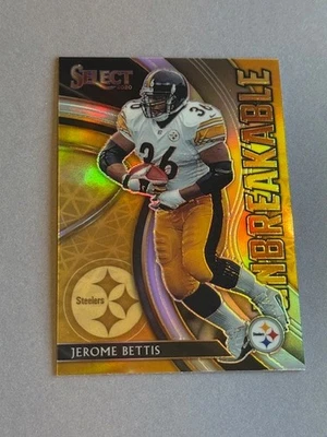 Jerome Bettis Sp Insert 2020 Panini Select Prizm Silver Unbreakable Steelers - Image 1 of 2