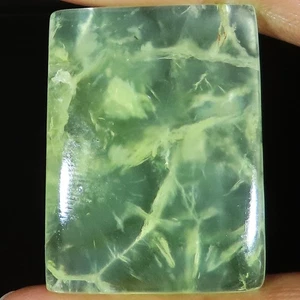 (26X35X07 MM SIZE) 80.05 Carat. NATURAL PREHNITE CUSHION CABOCHON LOOSE GEMSTONE - Picture 1 of 6