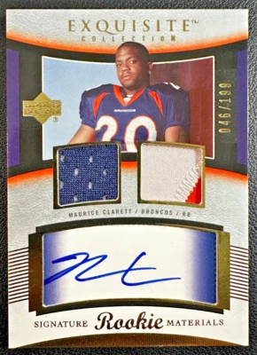 MAURICE CLARETT 2005 UD Exquisite Collection Rookie Dual Patch Autograph 046/199 - Image 1 of 2
