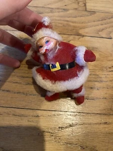 Vintage 3” Felt Santa Christmas Ornament Made In Hong Kong Red - Picture 1 of 4