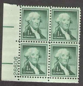 US. 1031. 1c. George Washington, Liberty. PB4 #26606 LL. MNH. 1956 - Picture 1 of 2