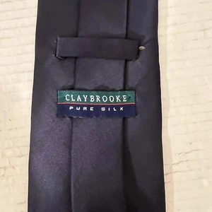 Classic Black Tie-Pure Silk-ClayBrooke Necktie-Handmade In China - Picture 1 of 7