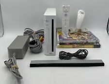 Nintendo Wii Console Bundle RVL-001 With 2 Games Tested