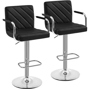 2er Set Barhocker Barstuhl Höhenverstellbarer Barstuhl mit Armlehnen 92–113,5 cm - Bild 1 von 15