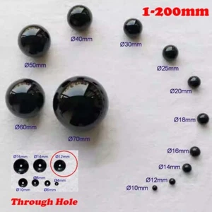 Black Round Glass Beads 1mm 1.5mm 2mm to 200mm Decorative Sphere Crystal Ball - Picture 1 of 6