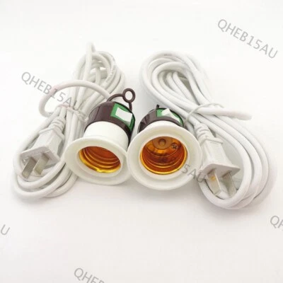 2.4M 4M E27 AC Power Cord extension Cable on/off  Switch Led Lamp Bulb Bases 22H - Image 1 of 4
