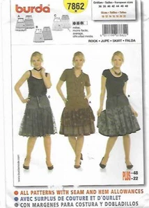 A31 BURDA 7862: SKIRT SIZE 10-22 SEWING PATTERN - Bild 1 von 2