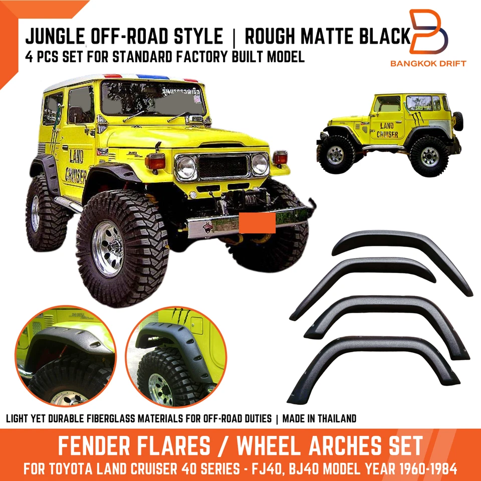 Jungle OFFROAD 4X4 Guardabarros Arco Acampanado PARA TOYOTA LAND CRUISER FJ40 BJ40 Serie 40 Foto 1 de 4