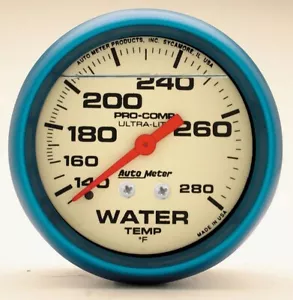 2-5/8 Ultra-Nite Wassertemperatur Anzeige 140-280 Auto Meter 4231 - Bild 1 von 1