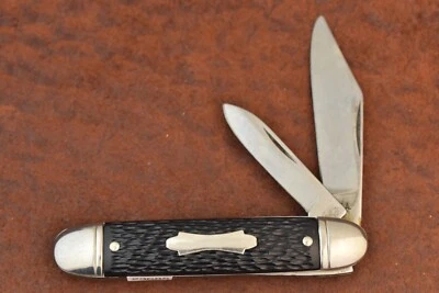 VINTAGE MADE IN USA BLACK DELRIN PREMIUM CIGAR JACK KNIFE COLONIAL (23685) - Image 1 of 4