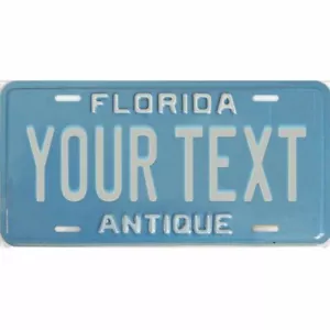 Florida Antique Blue Custom Personalized license plate tag 12x6 YOUR NAME TEXT - Picture 1 of 9