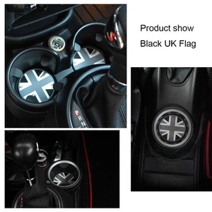 For MINI Cooper # 1 piece Union Jack Checkered Soft Silicone Cup Holder Coasters - Picture 1 of 9