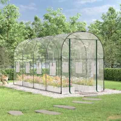 KOVOL Gewächshaus Gartenhaus Treibhaus Tomatenhaus Transparent PVC Stahl vidaXL