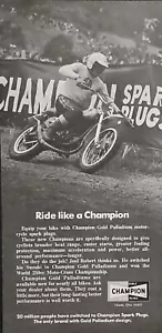 1971 Champion Zündkerzen Druck Anzeige Joel Robert Motorradfahrer - Bild 1 von 1