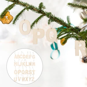 26Pcs Predrilled Wooden Ornament Wooden Letter Embellishment Blank Wood Cutout - Picture 1 of 12