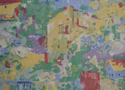 Pinceladas de 12 jardas restantes/100% ALGODÃO/peso médio brilhantes pastel para casa de campo - Imagem 1 de 4